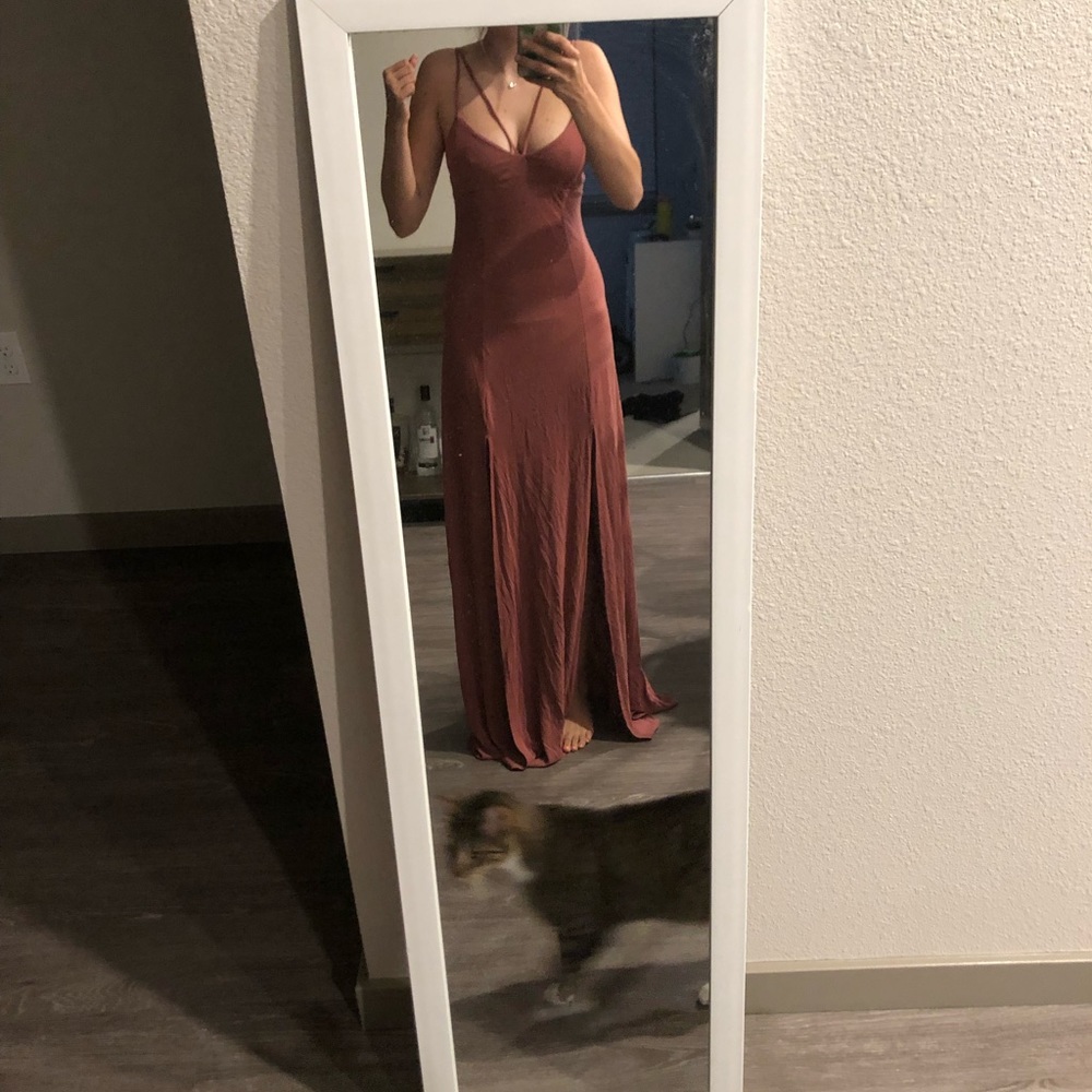 Maxi dress in rust color